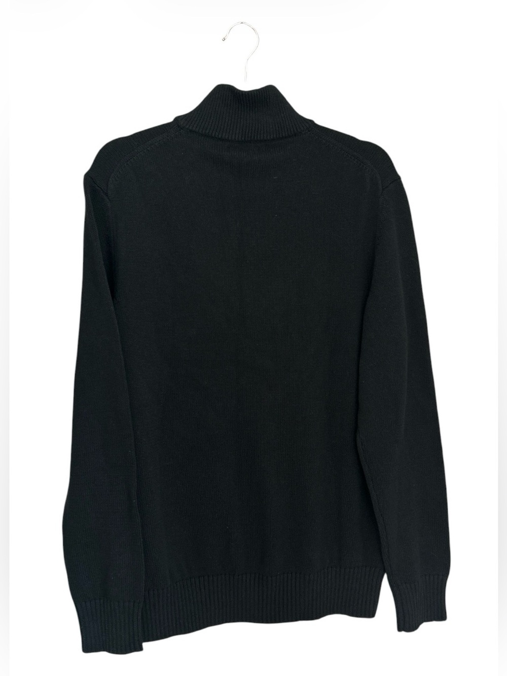 NWT Quince Men’s 100% Organic Cotton Quarter-Zip Sweater Black Large - Picture 3 of 12